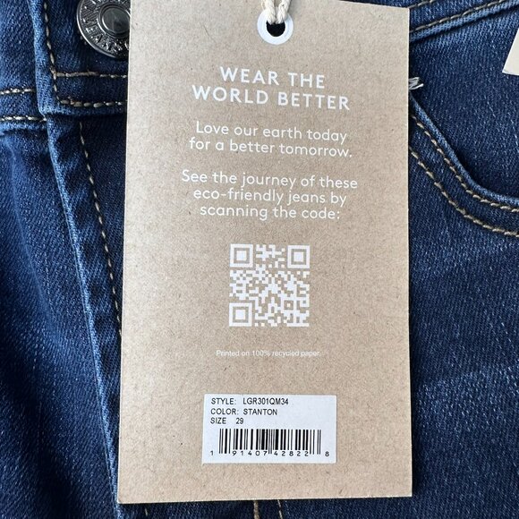 Liverpool Men's Regent Relaxed Straight Leg Eco Denim Jean, Size W29 x L34, Blue - Picture 10 of 15